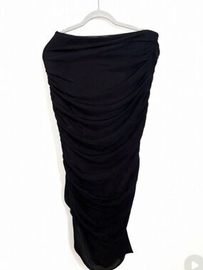 Source Unknown Black Ruched Maxi Skirt